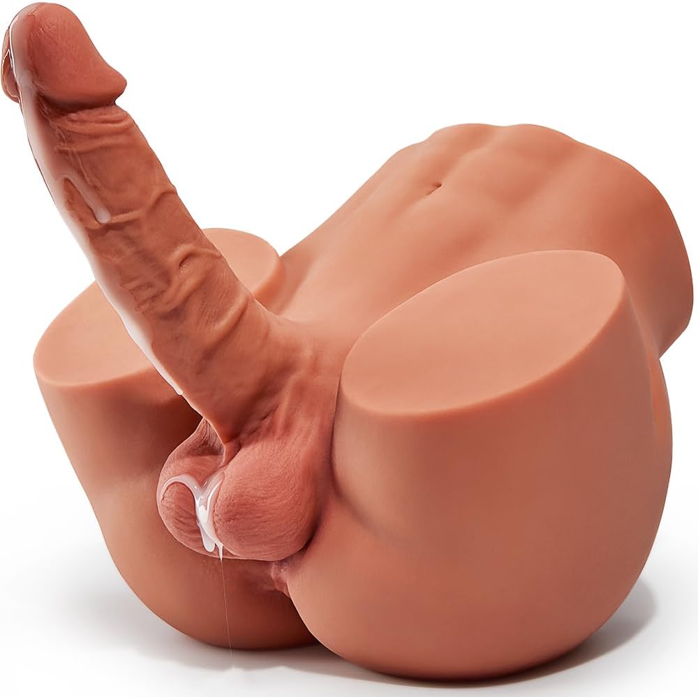 UNINHIBIBY 11LB Realistic Male Masturbator with Dildo, Testis, and Tight Internal Texture for Men