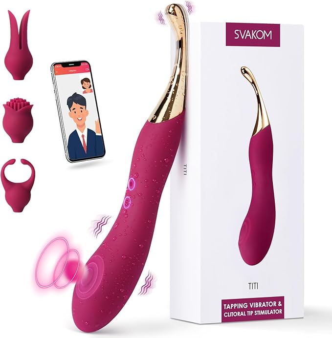 SVAKOM Multi-Function Silicone Wand Massager with Dual Interchangeable Heads for Targeted Stimulation