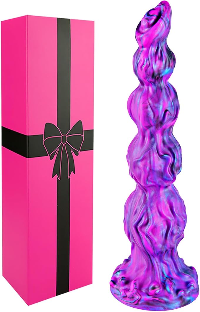 13-Inch Realistic Fantasy Dragon Dildo with 4 Dog Knots and Suction Cup Base