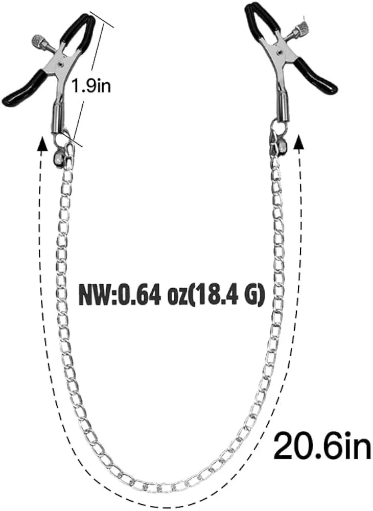Adjustable Metal Nipple Clamps with Protective Silicone Sleeves for Sensory Stimulation
