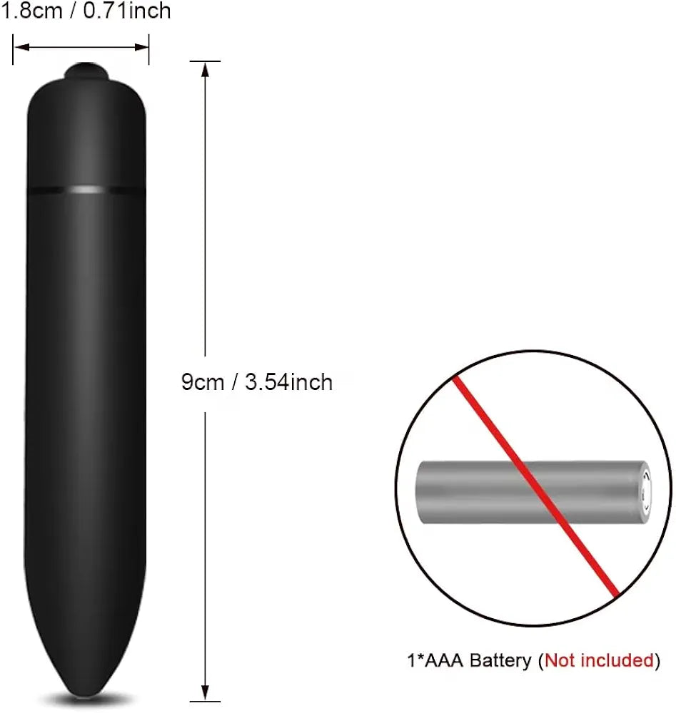 10-Speed Mini Bullet Vibrator for Clitoral and G-Spot Stimulation - Discreet Waterproof Personal Massager