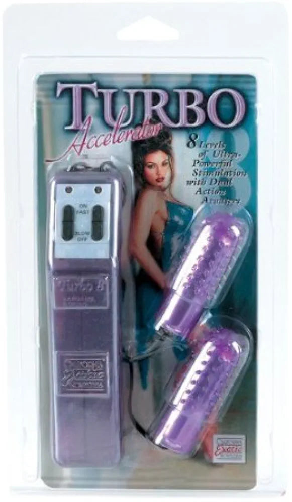 Turbo 8 Double Bullet Vibrator with Sleeve - Lavender by California Exotic Novelties