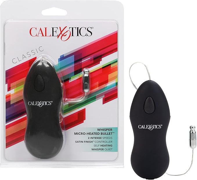 CalExotics Whisper Micro-Heated Bullet Vibrator - 2-Speed Warming Personal Massager, Purple