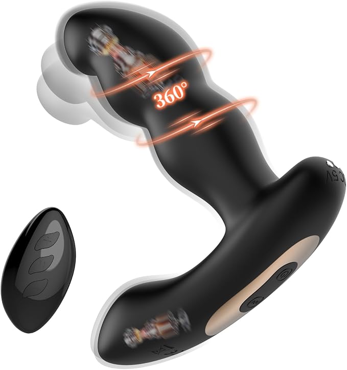 Premium 5.3-Inch Rotating Silicone Anal Plug with 7-Mode Remote Control Vibration