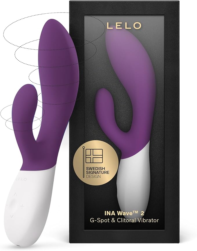 LELO INA Wave 2 Dual-Stimulation Rabbit Vibrator with WaveMotion Technology and 12 Vibration Modes - Cerise
