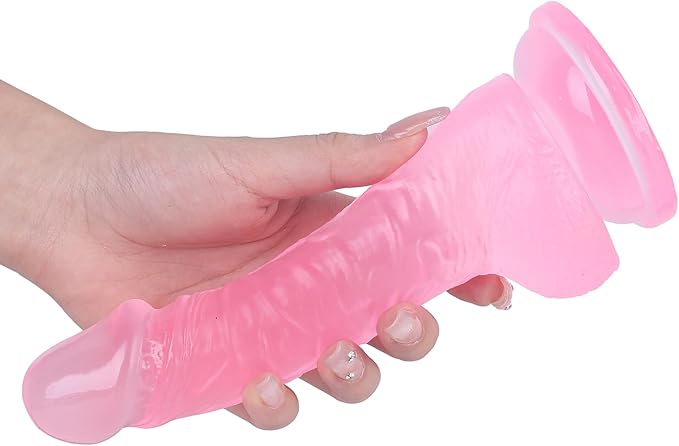 7-Inch Realistic Soft Silicone Dildo with Suction Cup, Beginner-Friendly Anal and G-Spot Stimulator