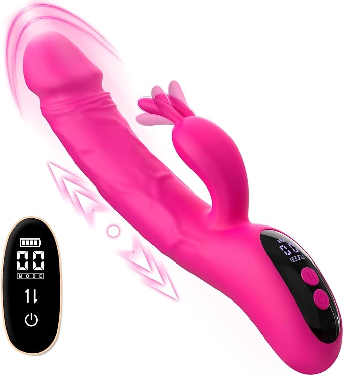 Sikelob Rabbit G-Spot Vibrator with 9 Thrusting and 9 Vibration Modes, Silicone Clitoral Stimulator for Women