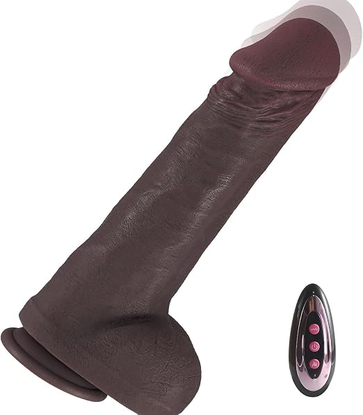 10-Inch Realistic Silicone Thrusting Vibrator with Suction Base and Dual-Action Stimulation