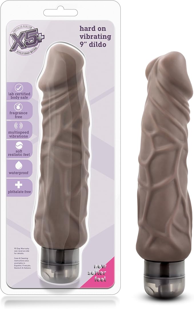 Blush X5 Plus 9.25-Inch Waterproof Realistic Vibrating Dildo with Flexible Shaft and Multi-Speed G-Spot Stimulation