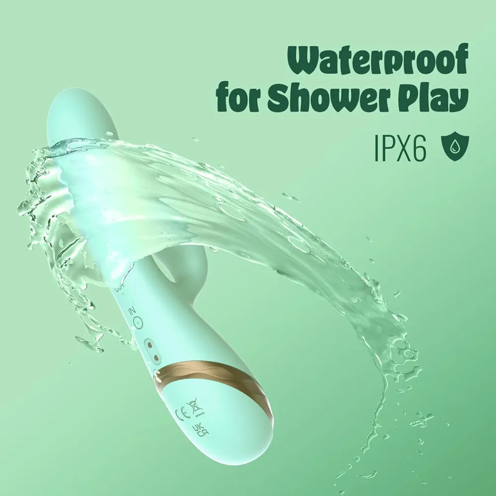 Dual-Action Inflatable Rabbit Vibrator with 10 Vibration Modes and Waterproof Design