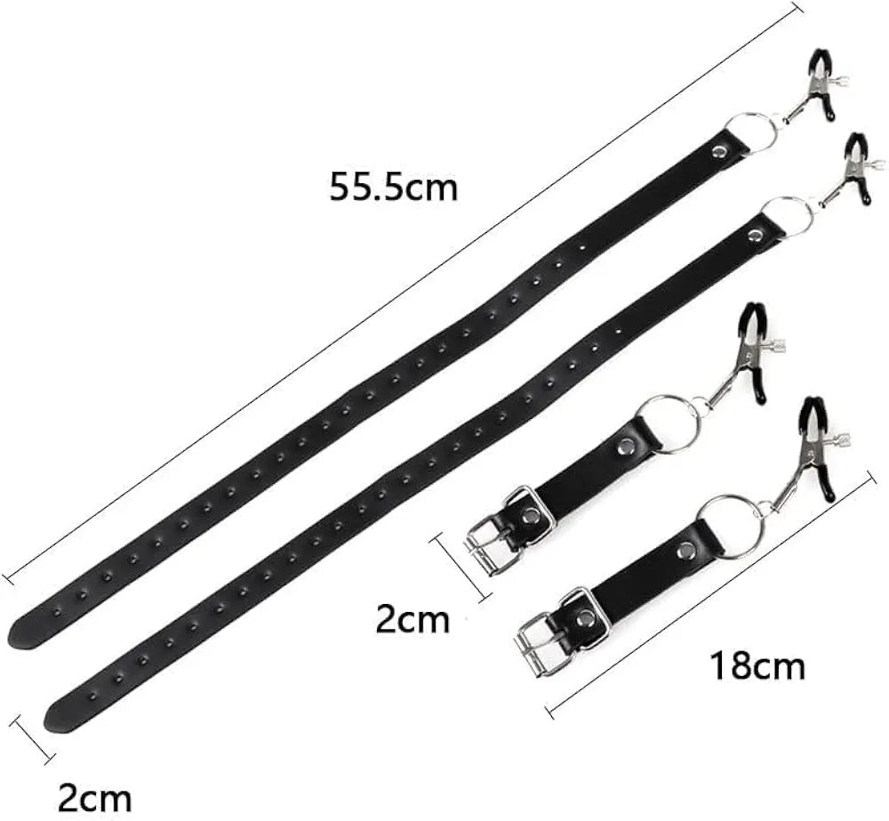 Adjustable Leather Bondage Restraint Kit for Beginners - Non-Piercing Sensory Play Set