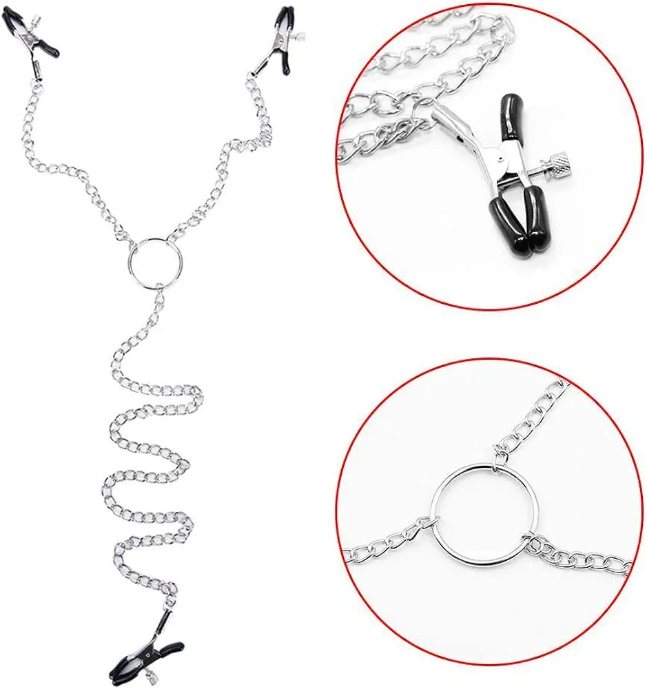 Adjustable Non-Piercing Nipple and Clitoral Stimulation Clips for Couples