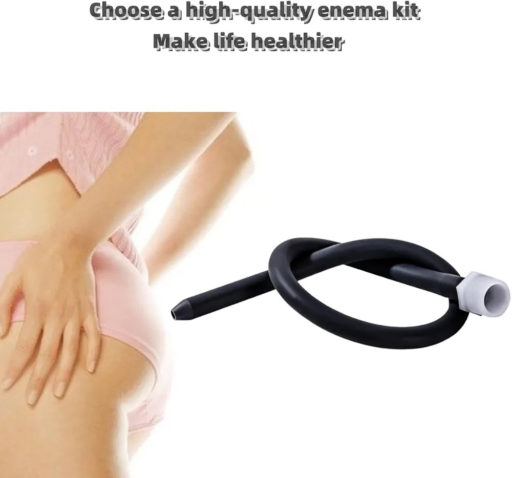 Portable Travel Enema Kit with Silicone Nozzle and Dual-Size Adapters for Water Bottles and Shower Hoses