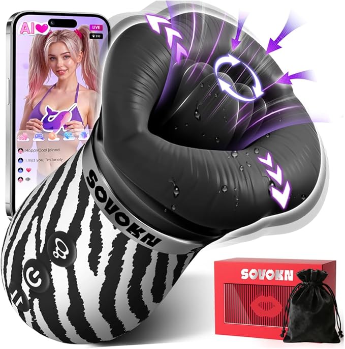 Sovokn 5-in-1 Rose Sucking Vibrator with App Control, 10 Tongue Licking Modes, and 4 Sucking Functions for Couples