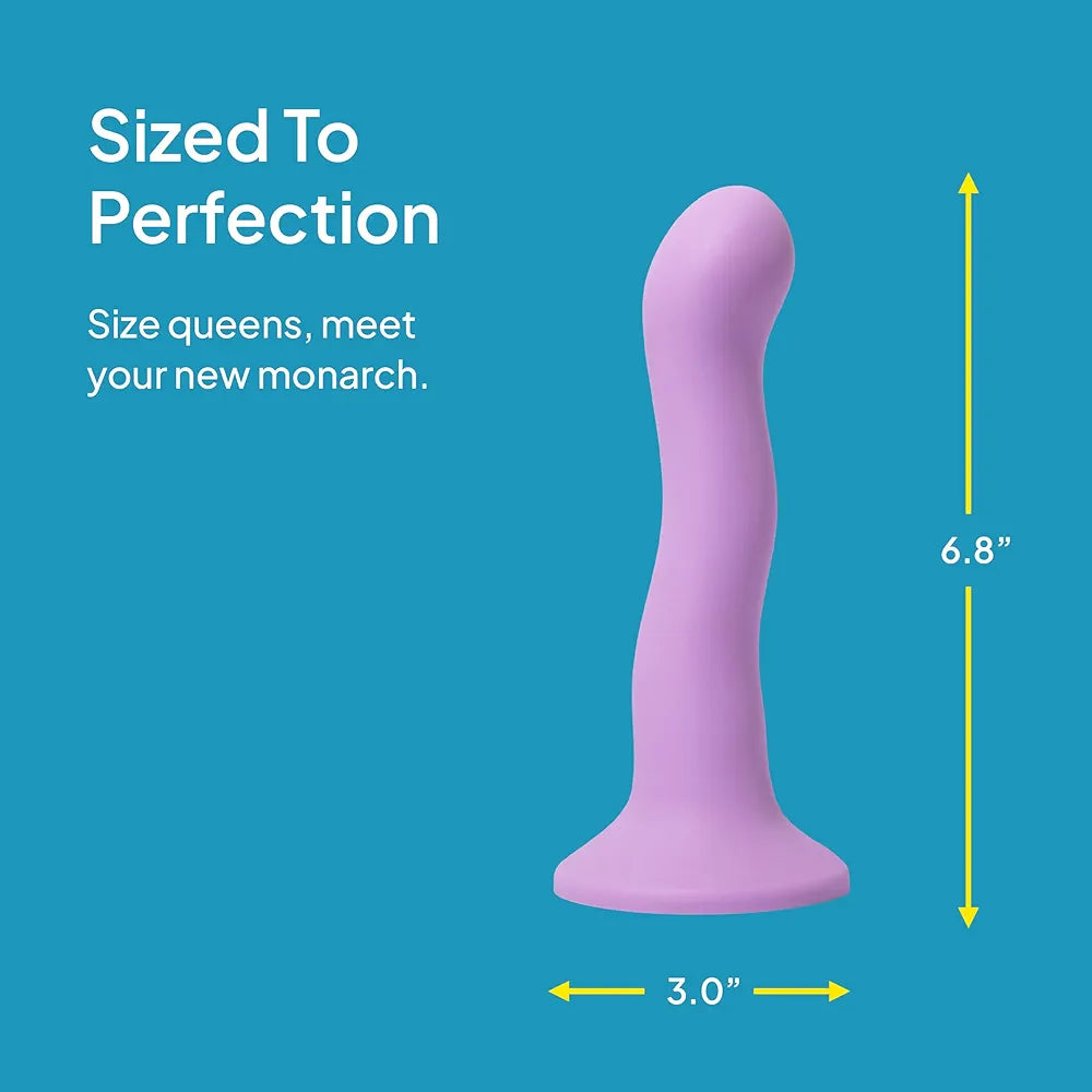 Hello Cake Pretty Big Dil: 6.6-inch Curvy Wavy Silicone G-Spot and P-Spot Dildo with Suction Base
