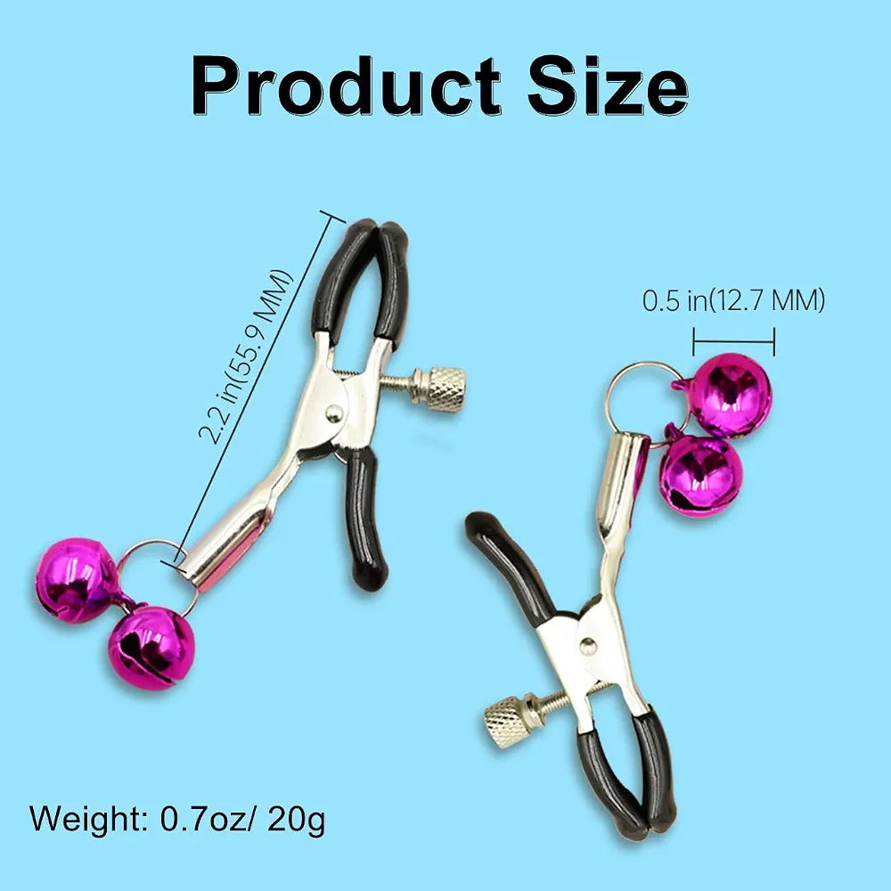 Adjustable Metal Nipple Clamps for Sensory Stimulation and Bondage Play