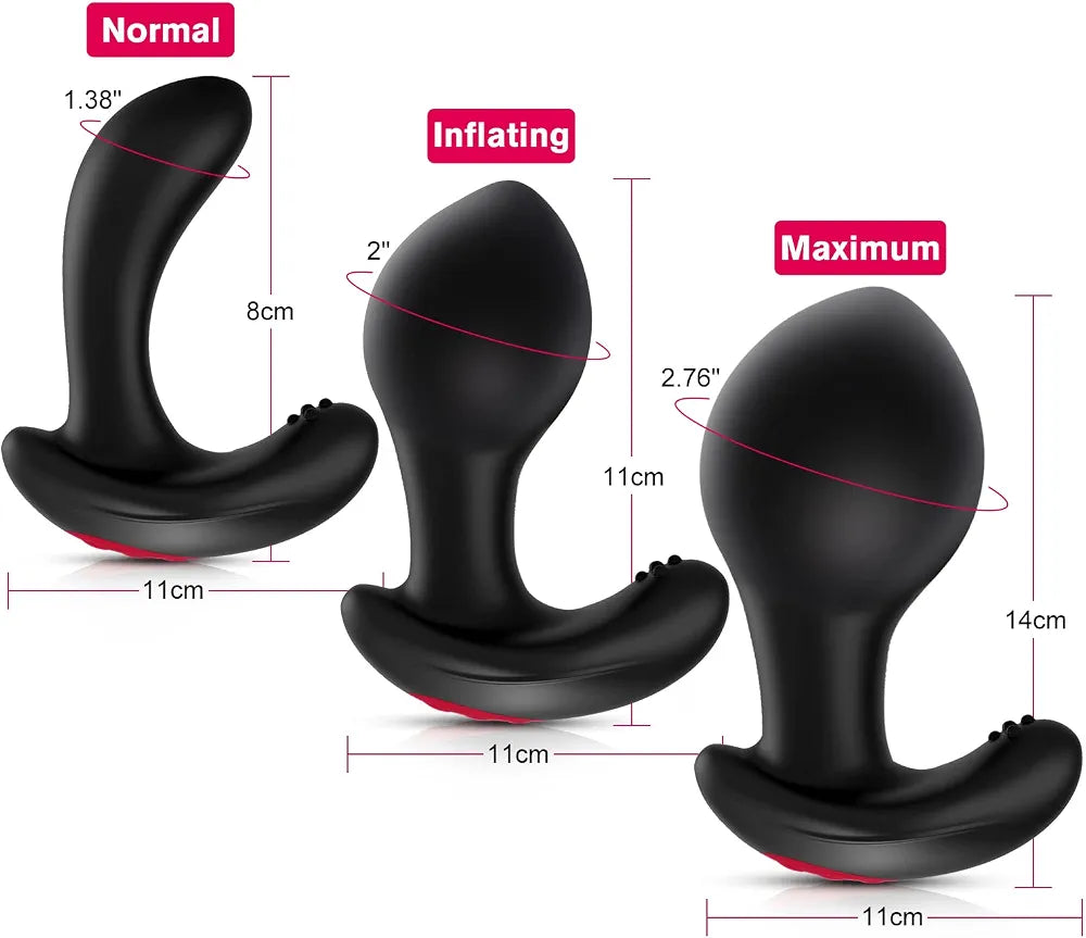 Inflatable Remote-Controlled Prostate Massager with 10 Vibration Modes