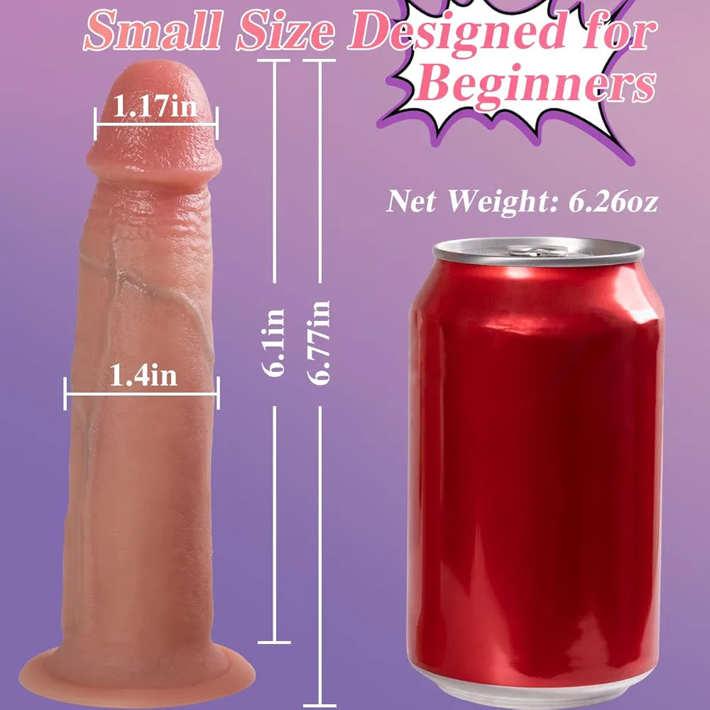 6.8-Inch Realistic Silicone Beginner Dildo with Suction Cup and Strap-on Compatibility