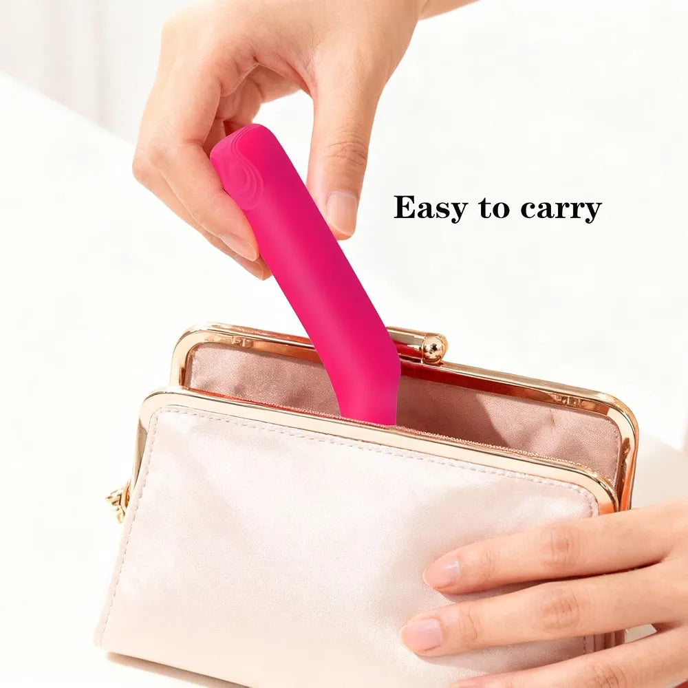 Premium Waterproof Rechargeable Mini Bullet Vibrator - 10 Vibration Modes Full Silicone G-Spot and Clitoral Massager