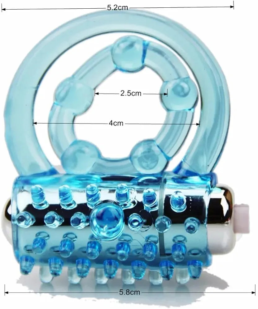 Dual-Ring Vibrating Penis Enhancer with Clitoral Stimulator for Couples