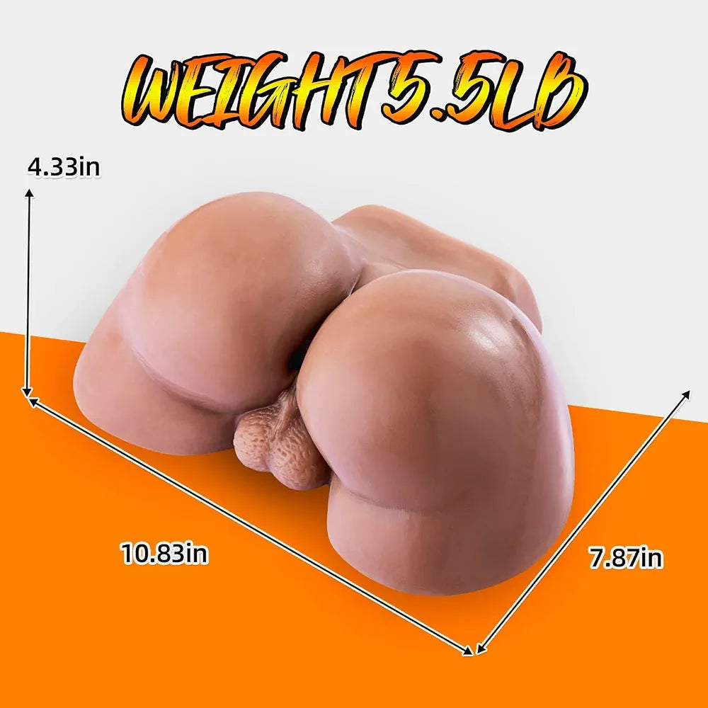 Cobulipo 5.5Lb Realistic Male Masturbator Sex Doll with Anus and Testicles - Brown