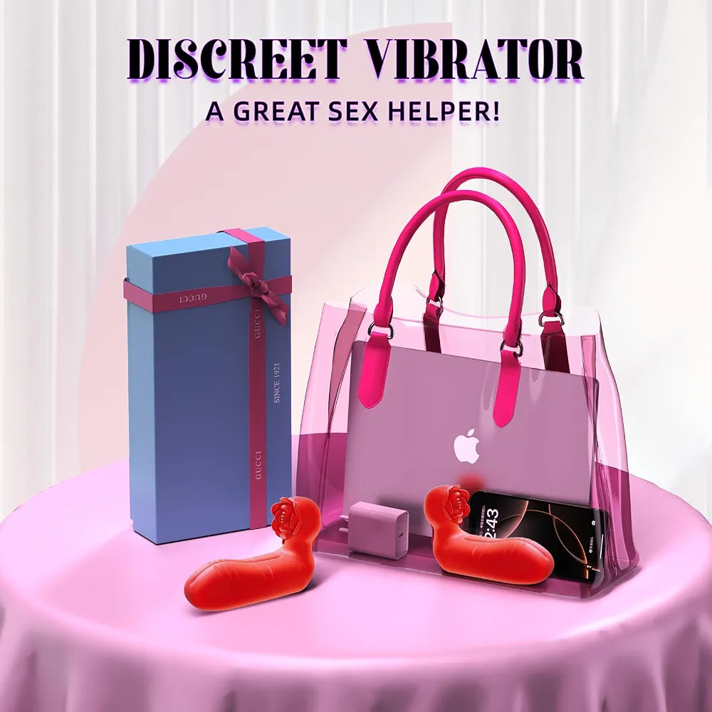 Rose-Shaped Dual-Channel Mini Vibrator for Clitoral and Nipple Stimulation