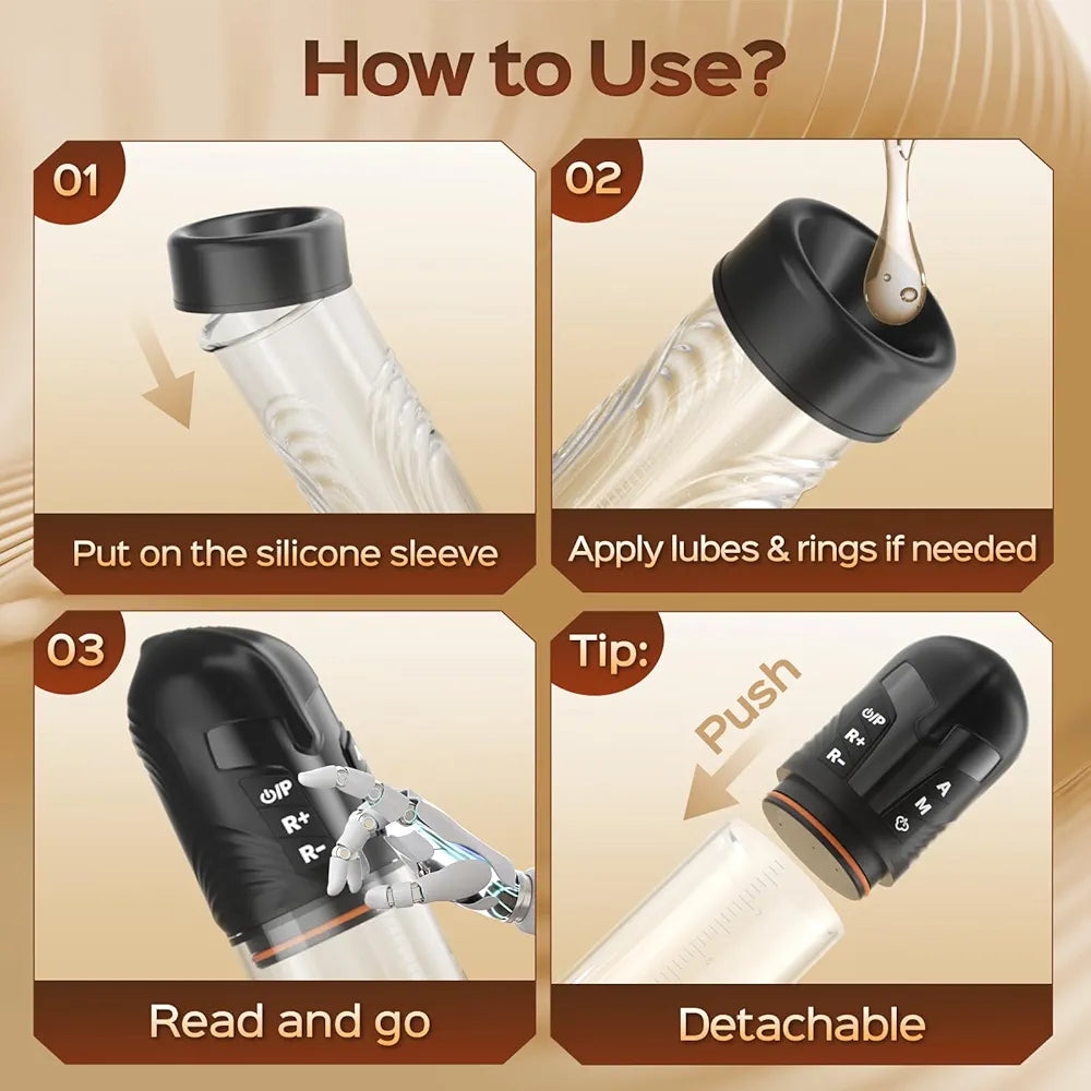 Automatic Electric Penis Pump with 6 Training Modes and 3 Suction Levels, Includes Cock Rings for Enhanced Erection and Vacuum Training