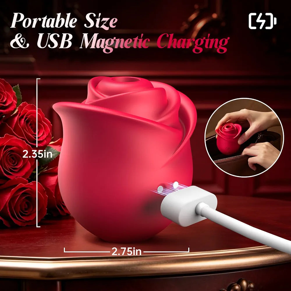 Rose-Shaped App-Controlled Clitoral Suction Vibrator with 10 Stimulation Modes