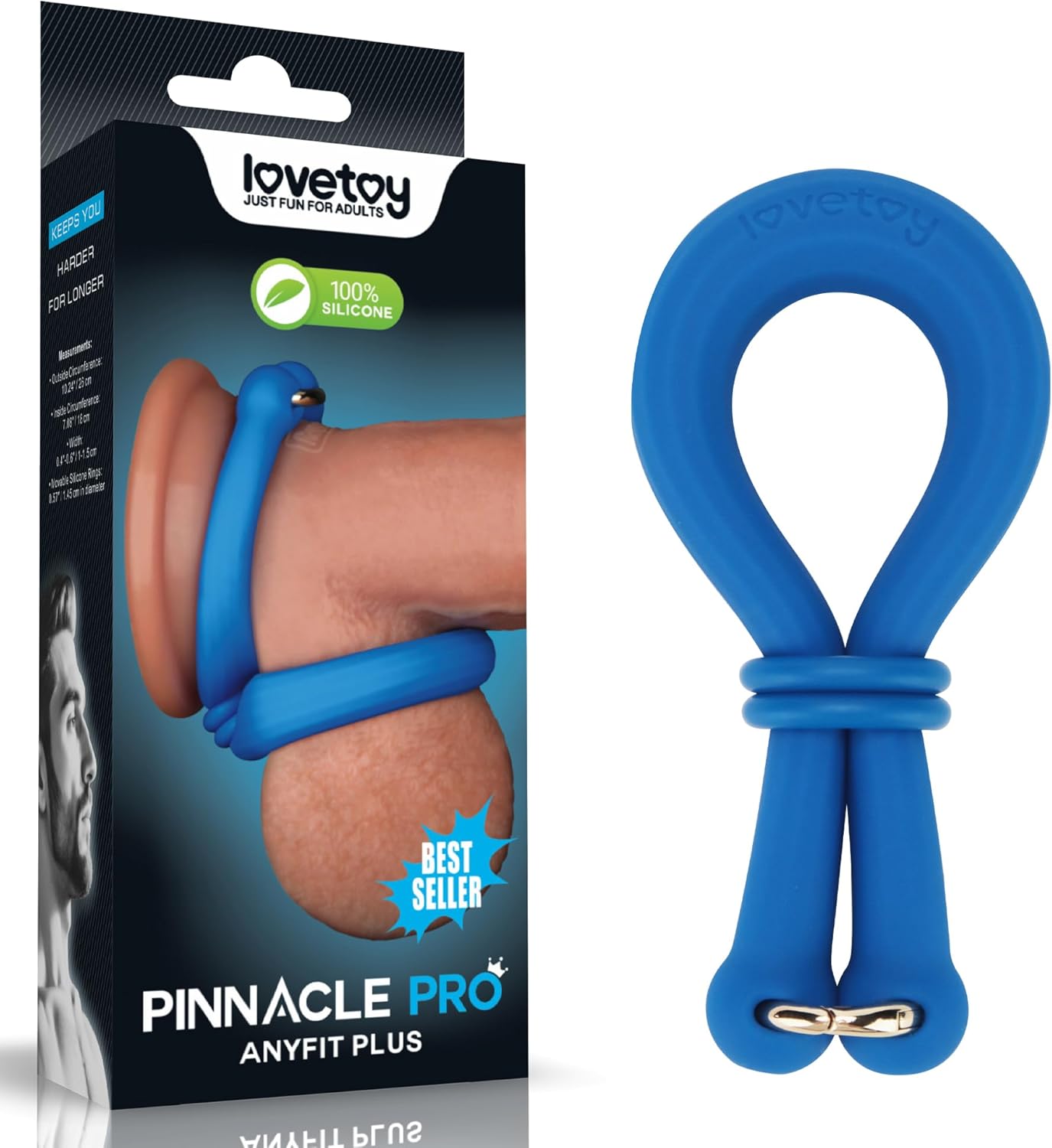 AnyFit Pro Adjustable Silicone Dual-Ring Erection Enhancer and Ball Stretcher