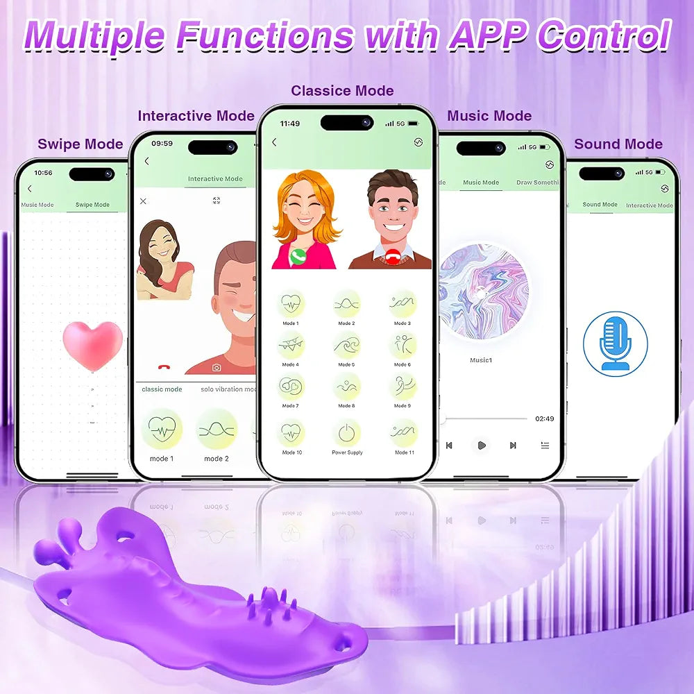 Discreet Wearable Thong Vibrator with App & Remote Control - 9 Vibration Modes