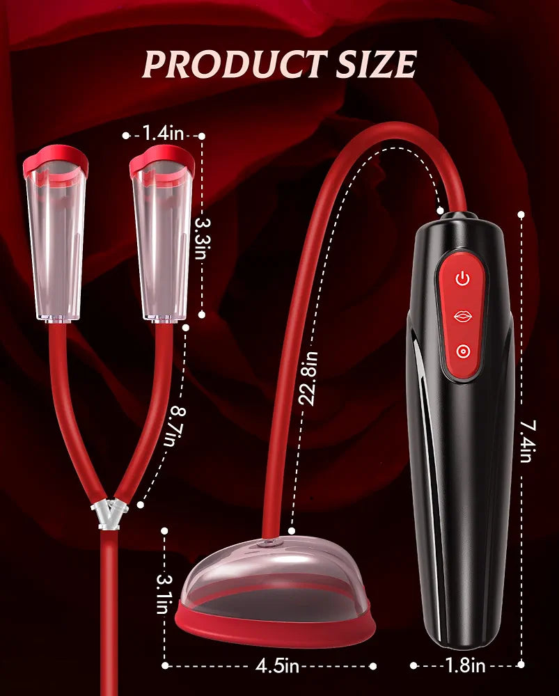 Electric Vacuum Clitoral and Nipple Stimulator with 7 Vibration Modes and 3 Suction Intensities
