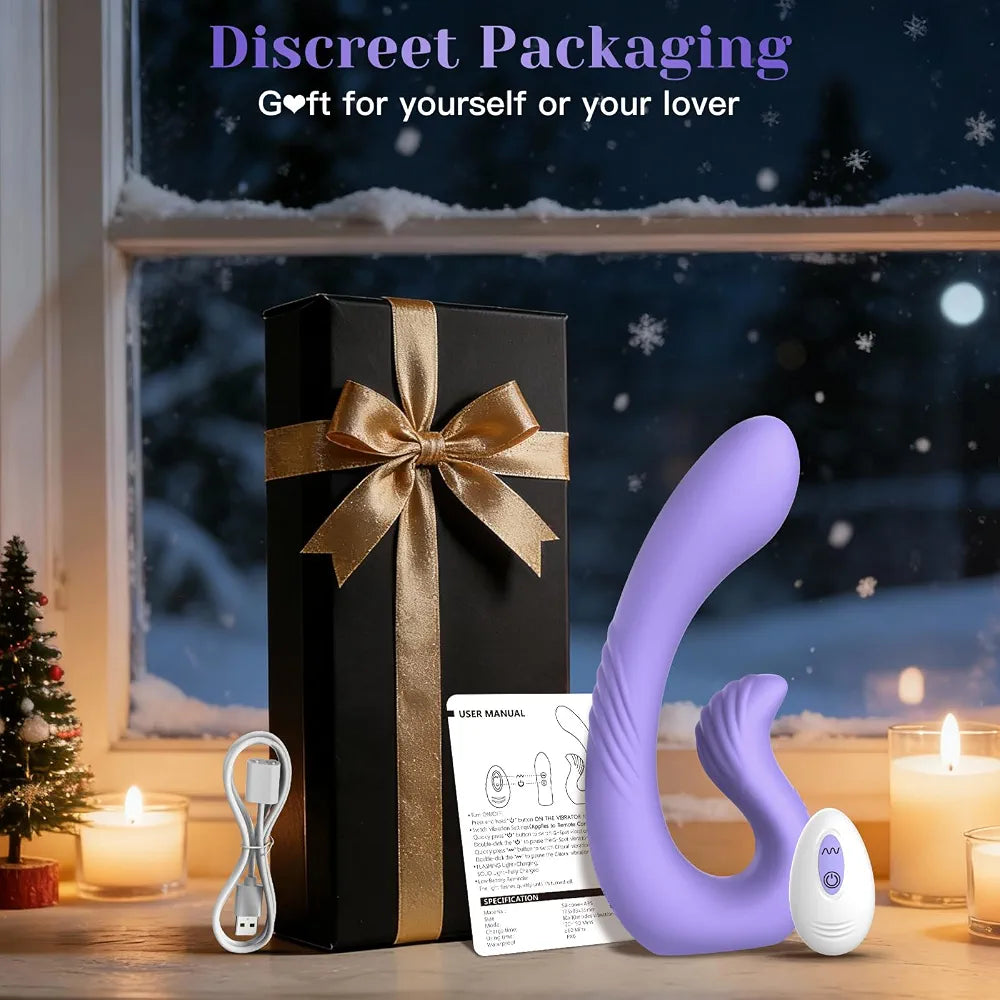 Dual-Motor Rabbit G-Spot Vibrator with Remote Control and 10 Vibration Modes