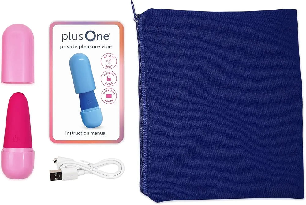 plusOne Rechargeable Silicone Bullet Vibrator - 10 Vibration Modes, Waterproof & Quiet