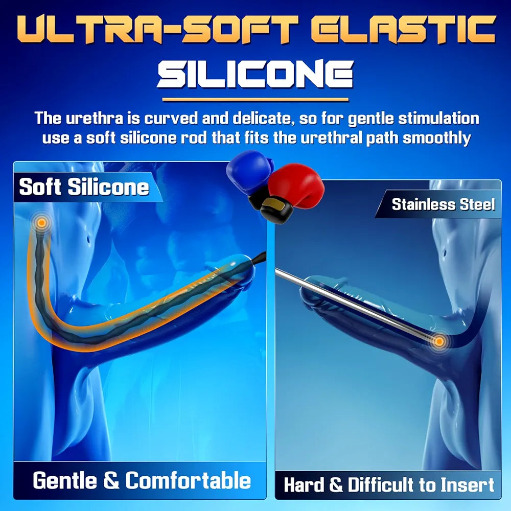 6-Piece Silicone Urethral Sounding and Dilation Training Kit for Men