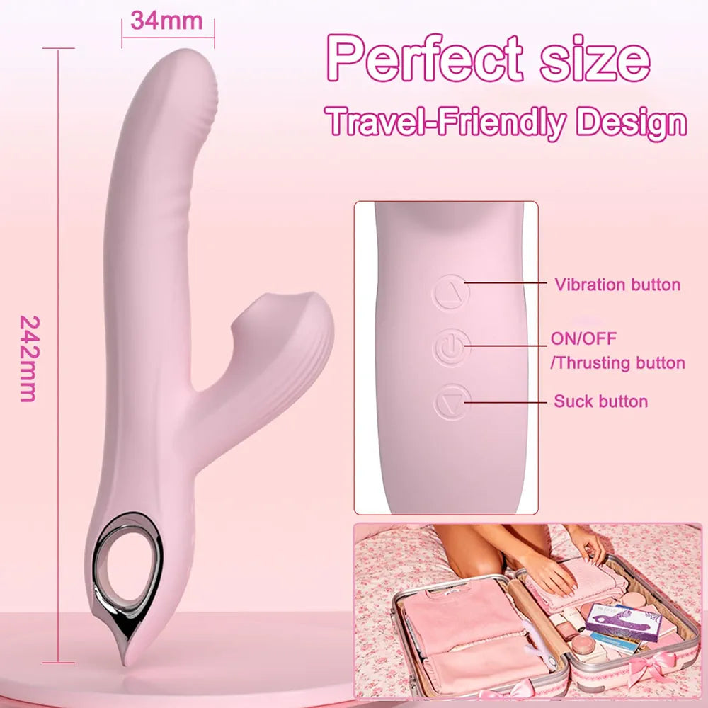 Advanced Dual-Action Clitoral and G-Spot Stimulator with 10 Suction and Thrusting Modes