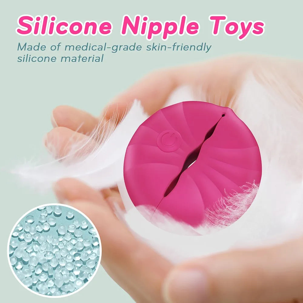Silicone Vibrating Nipple Clamps with 10 Modes for Couples