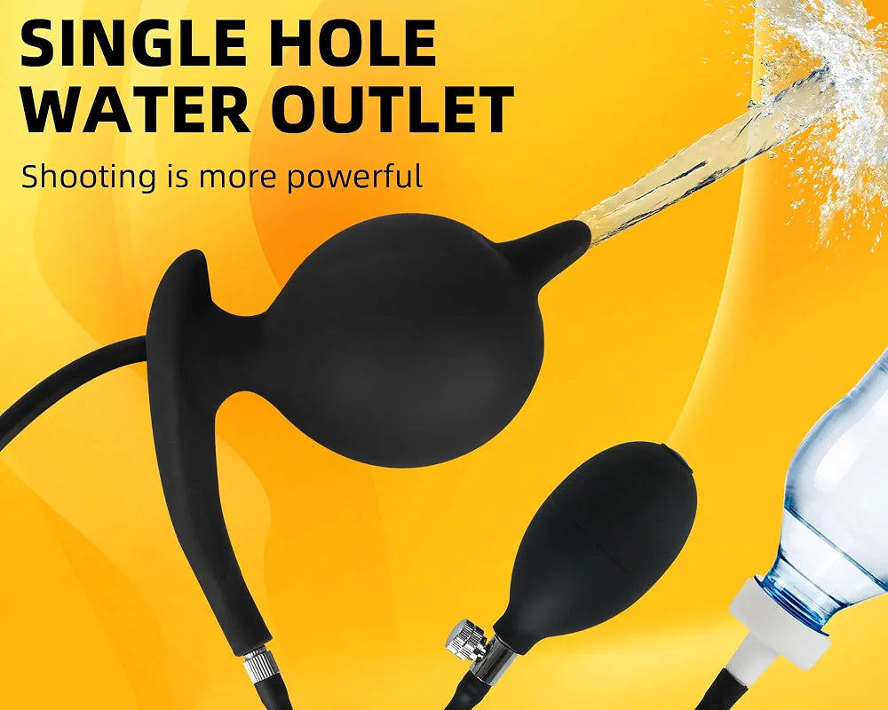 Inflatable Anal Cleaning and Expansion Device for Beginners and Advanced Users, Black