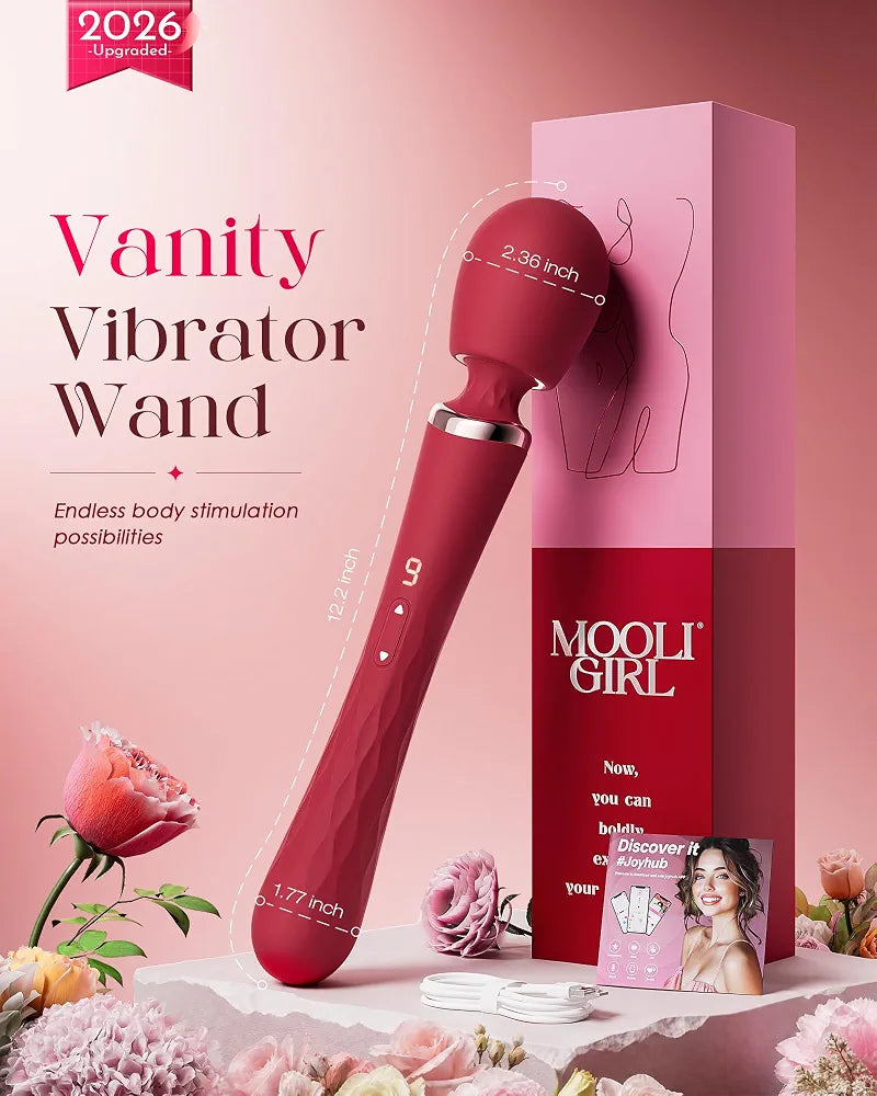 Dual-Ended App-Controlled Wand Vibrator and G-Spot Massager