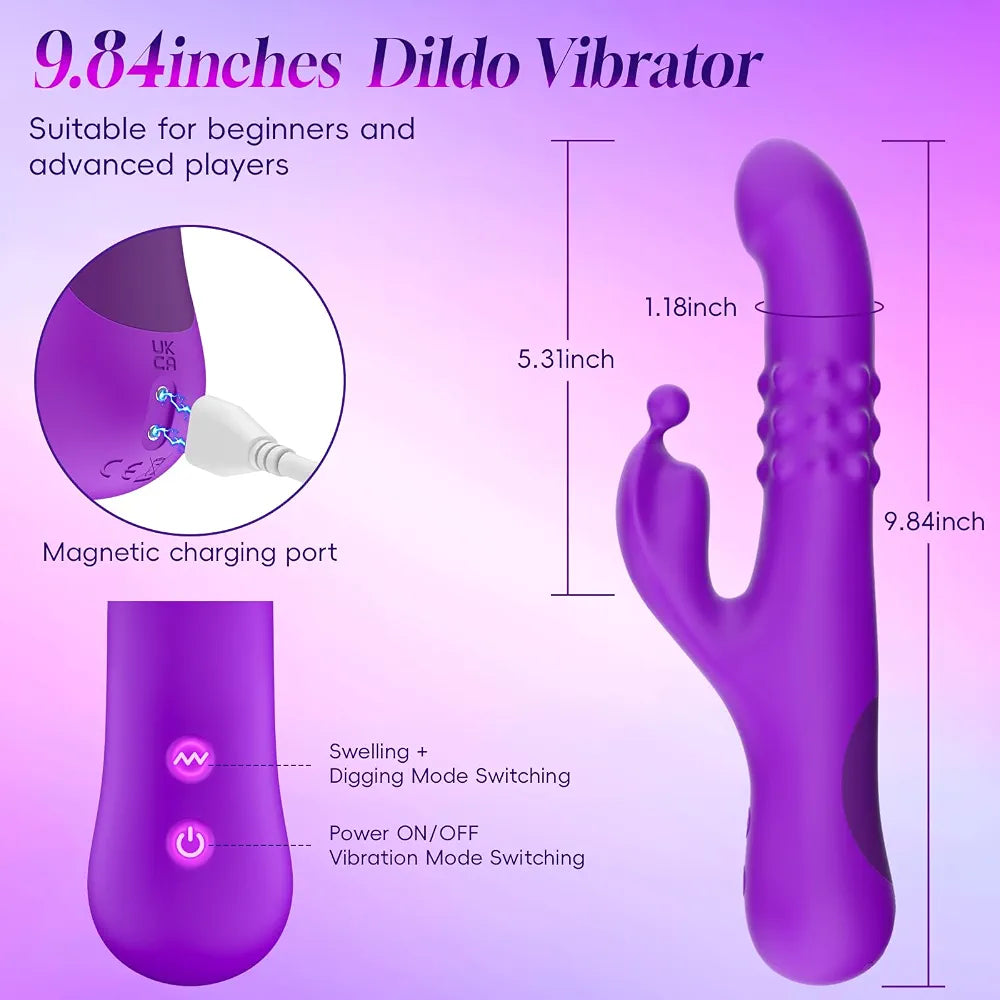 10-Mode Dual-Stimulation Rabbit Vibrator for G-Spot and Clitoral Pleasure