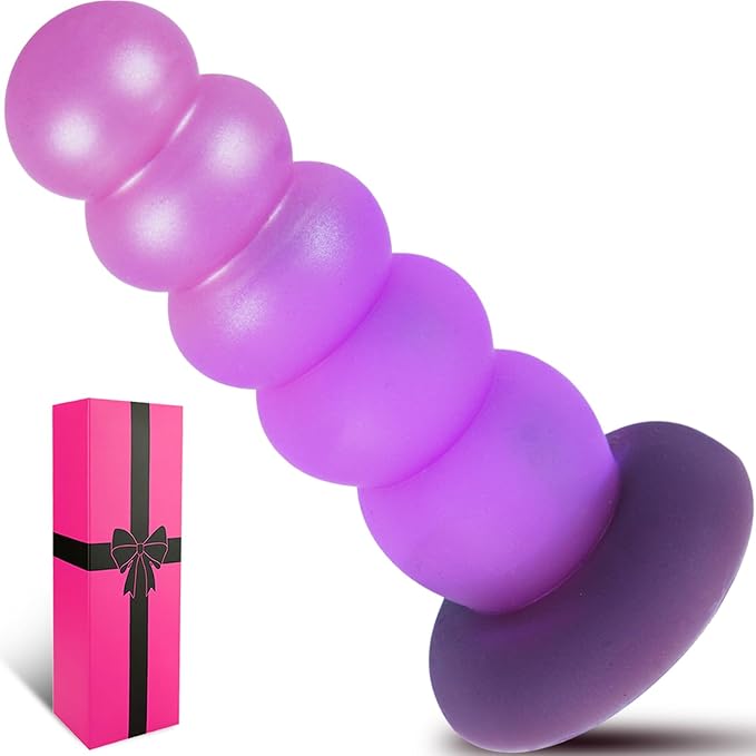 Silicone Realistic Anal Beads with Suction Cup - Flexible Prostate and G-Spot Stimulator