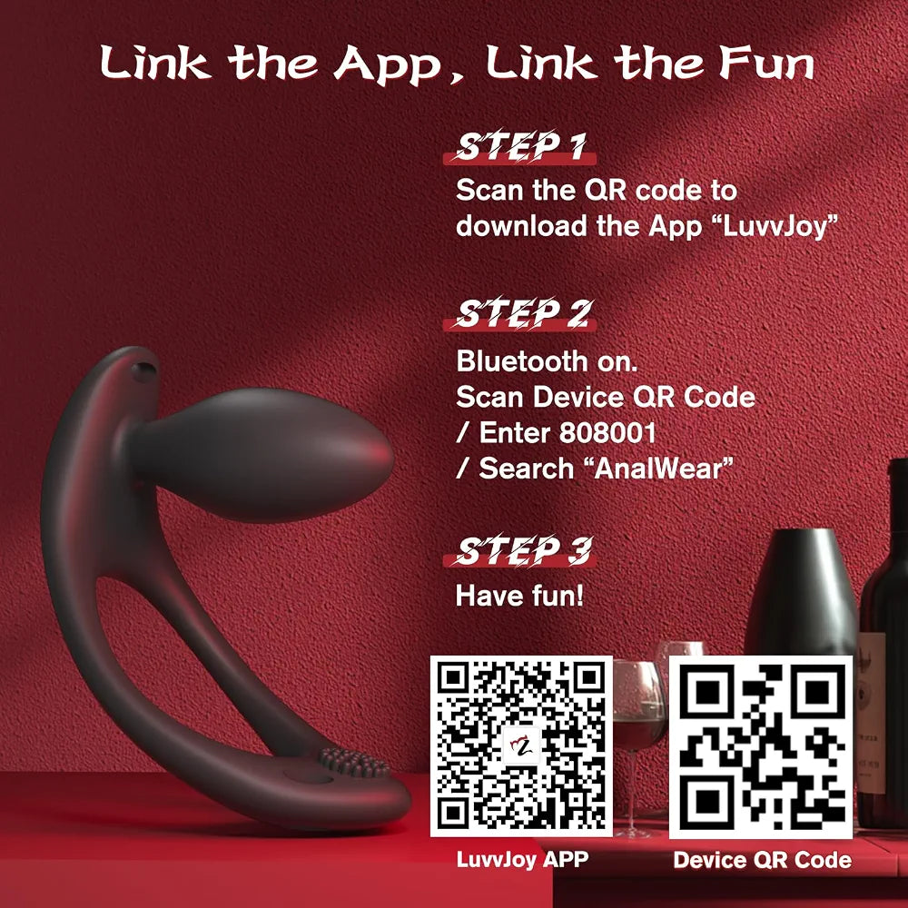 Premium App-Controlled Wearable Vibrating Anal Plug with Clitoral Stimulator