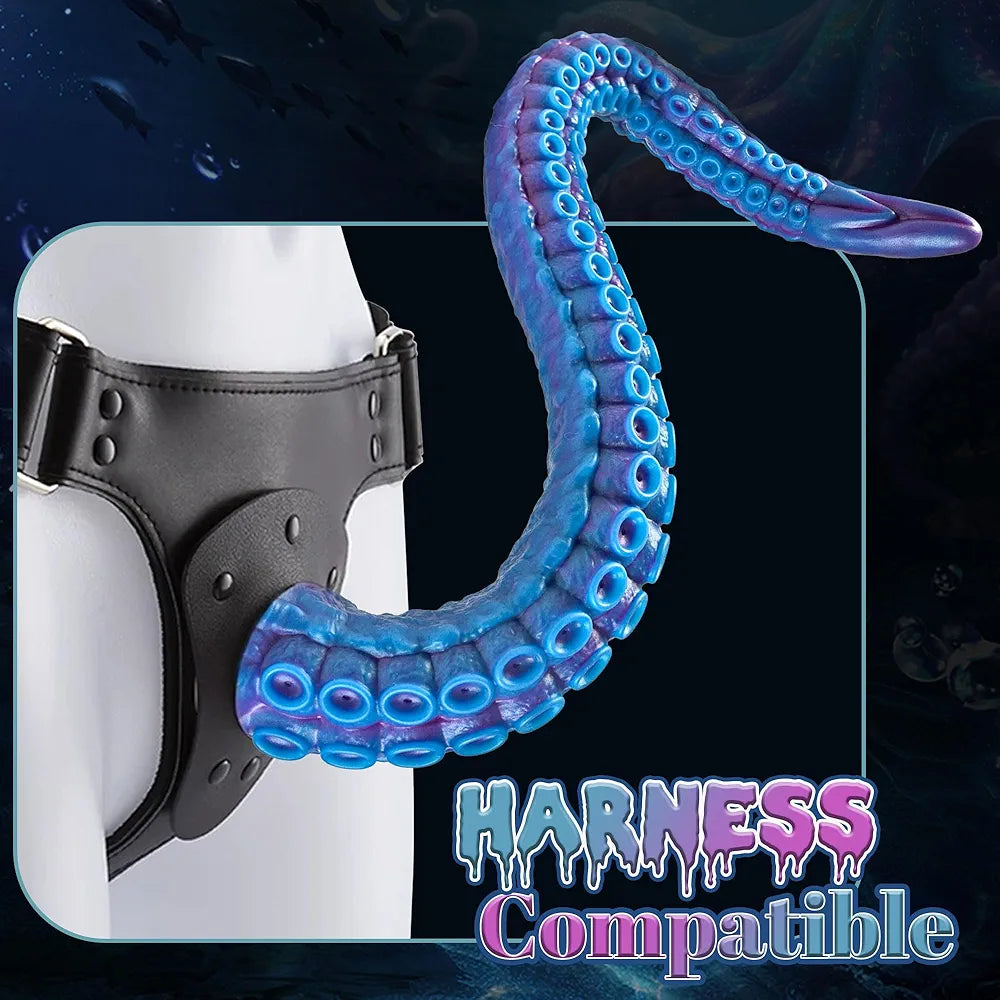 22.5-Inch XL Silicone Octopus Tentacle Dildo - Realistic Fantasy Anal Toy for G-Spot and Prostate Stimulation