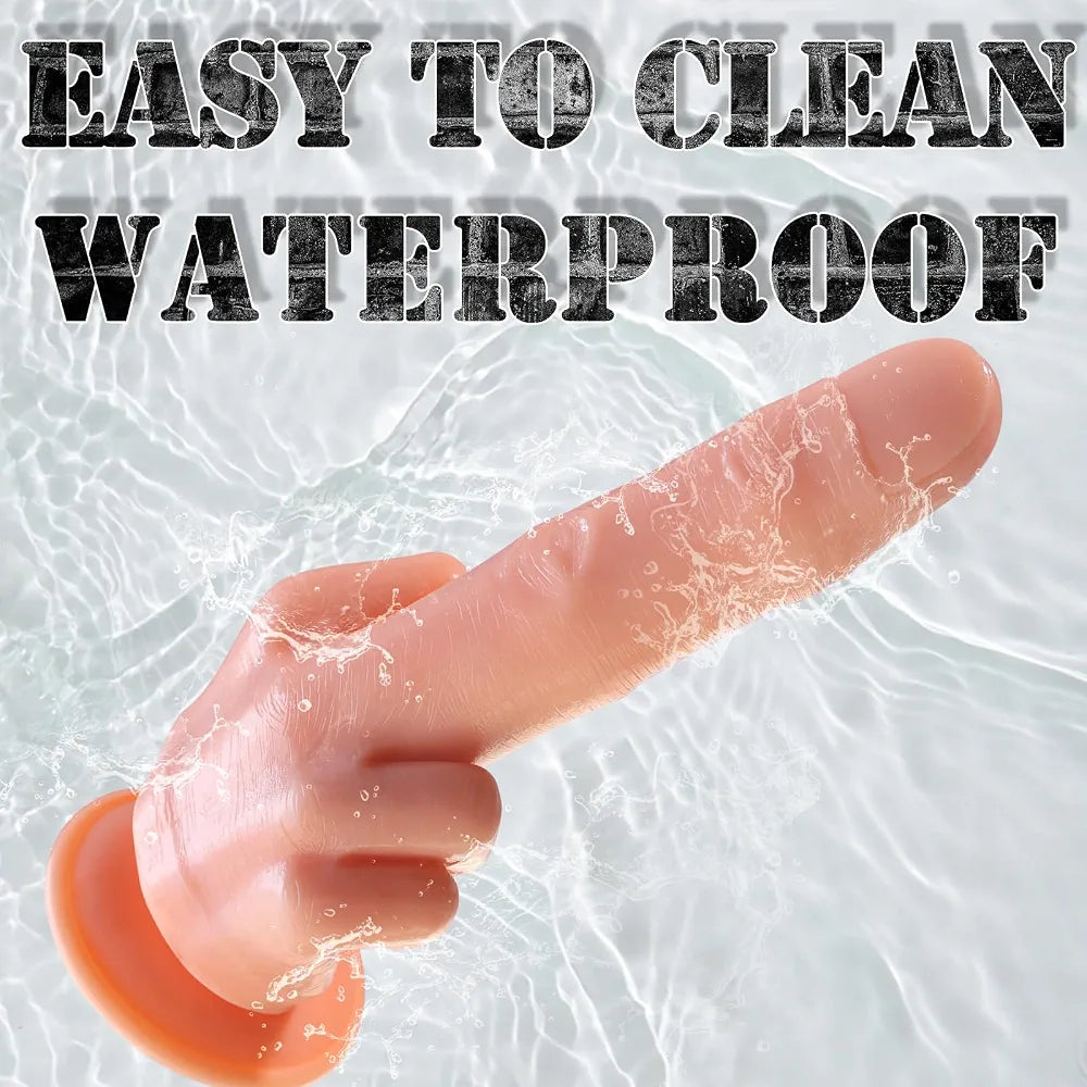 9.5-Inch Realistic Finger-Shaped Anal Dildo with Suction Cup for G-Spot Stimulation