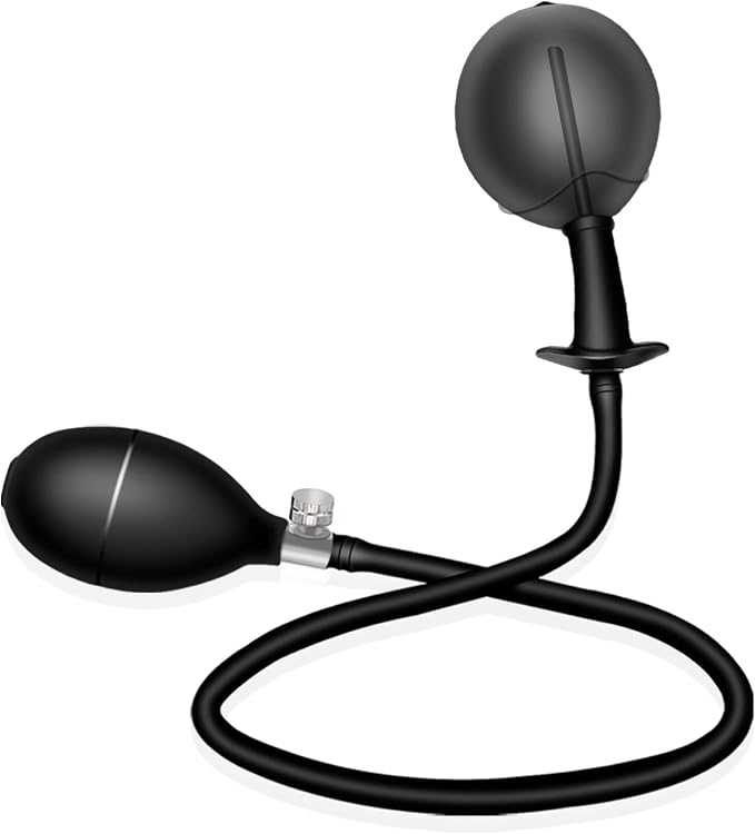 Inflatable Silicone Anal Plug with Pump and Quick-Release Valve