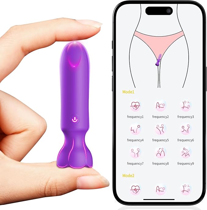 Discreet App-Controlled Mini Bullet Vibrator - 9 Modes, Lipstick-Style G-Spot & Clitoral Stimulator for Women & Couples