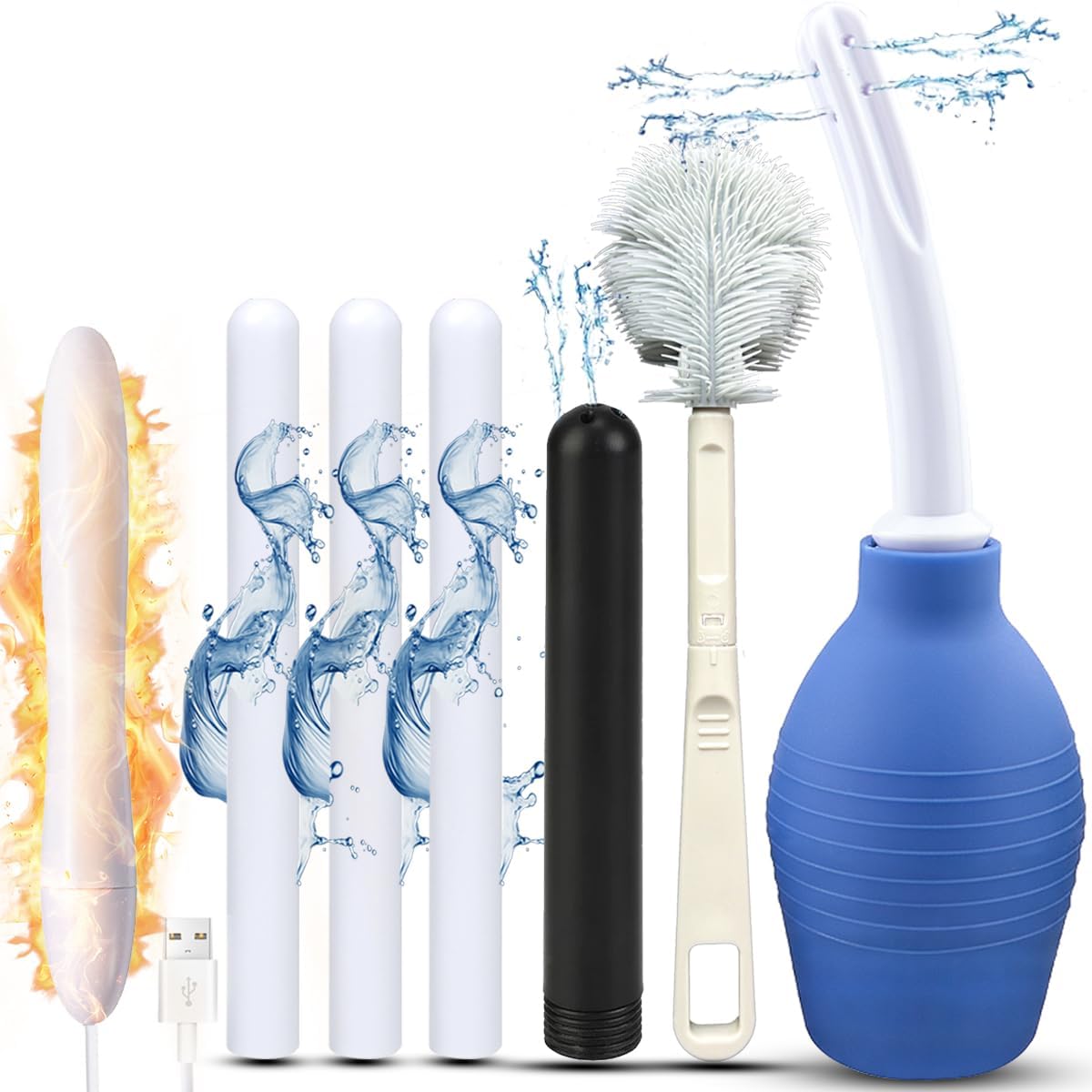 Premium Maintenance & Care Kit for Full-Size Sex Dolls: Includes Heating Rod, Drying Stick, Cleaning Tools, and Vagina/Anal Cleaner - Black