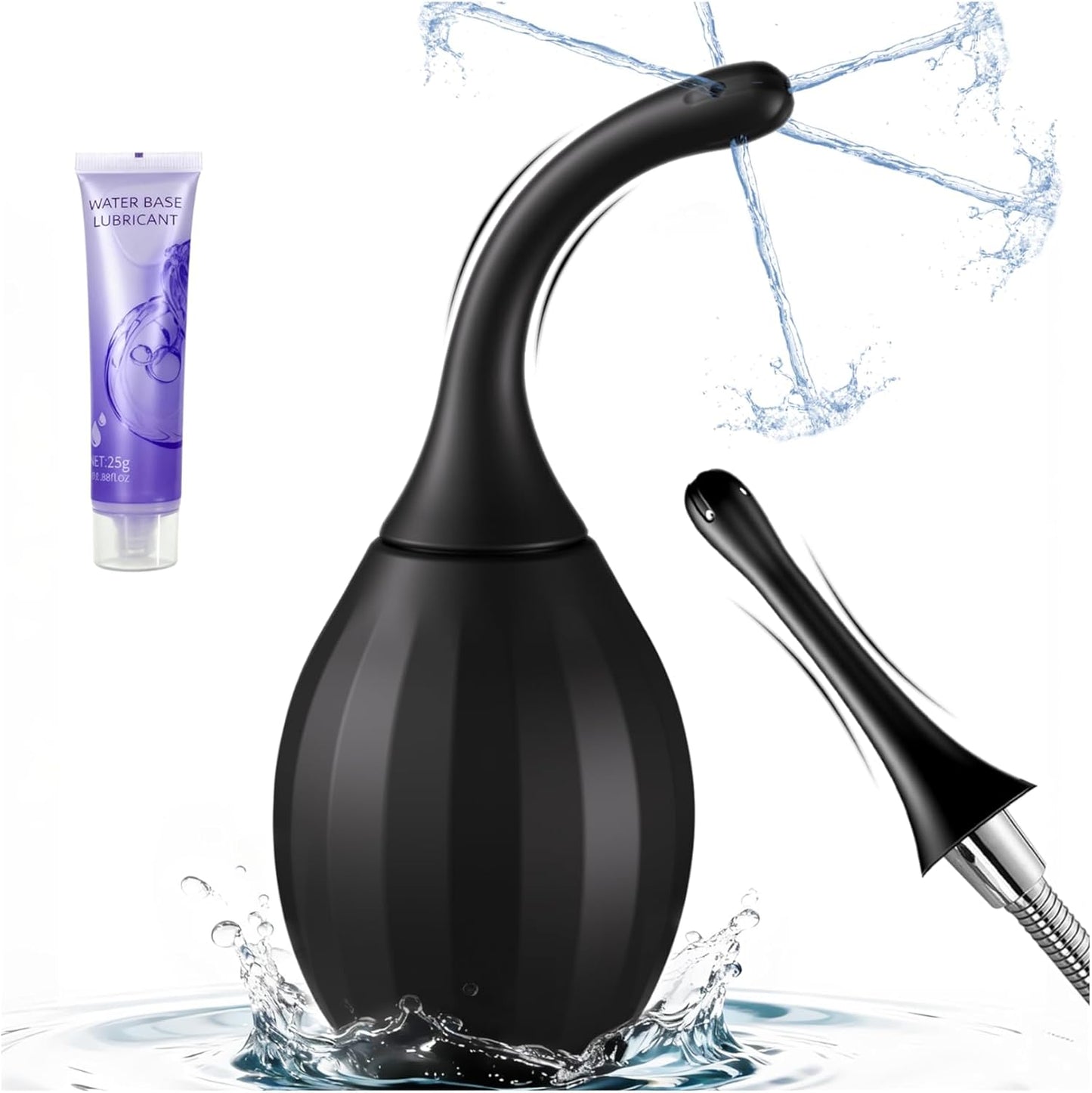 Premium Silicone Enema Bulb Kit with Bendable Nozzles for Colon Cleansing and Personal Hygiene