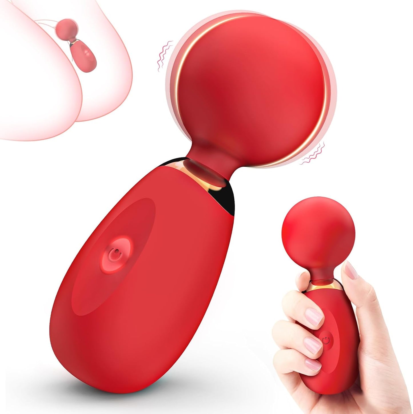 10-Mode Waterproof Mini Wand Massager for Clitoral Stimulation
