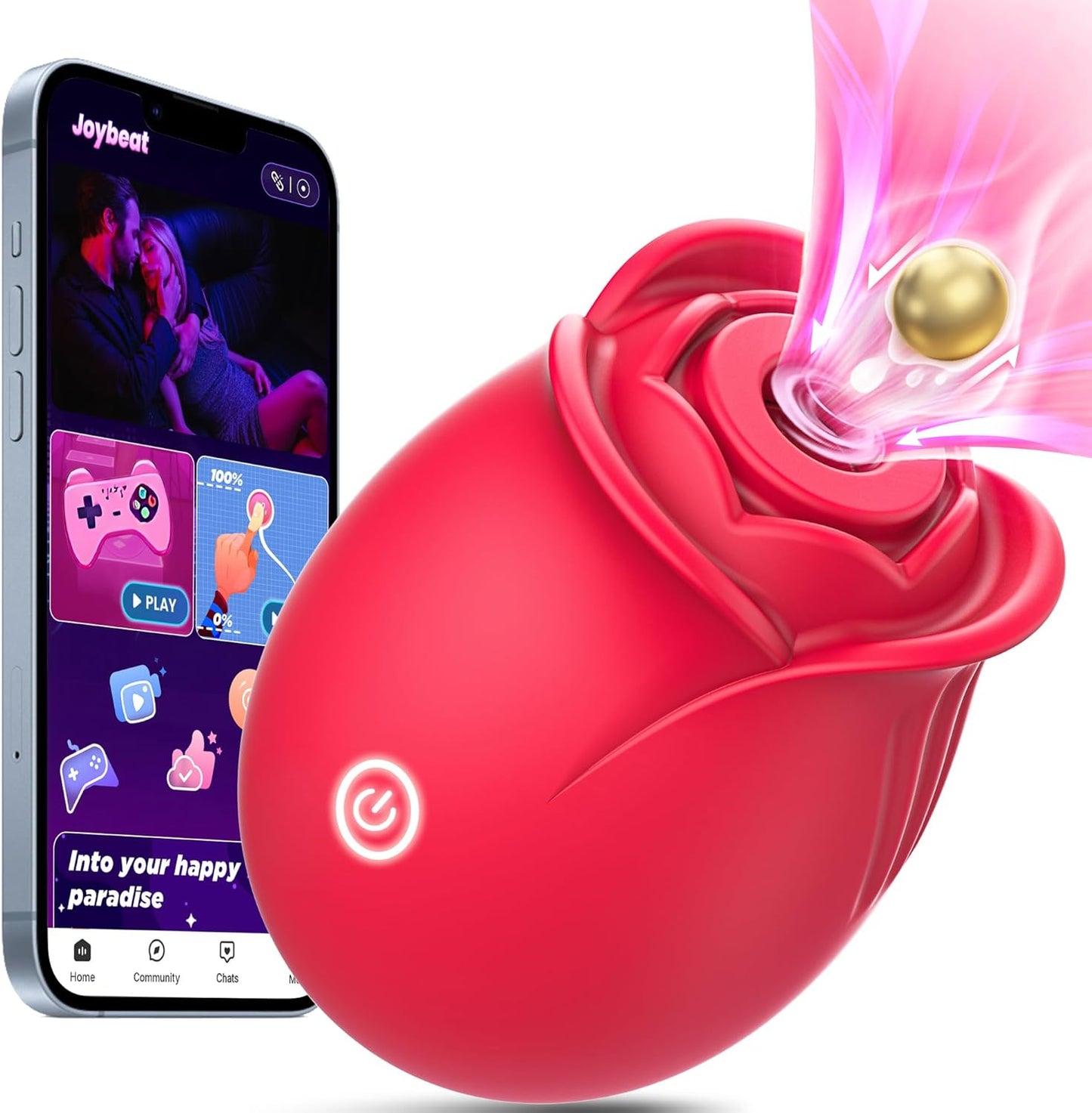 Rose-Shaped App-Controlled Clitoral Suction and Vibration Stimulator for Women