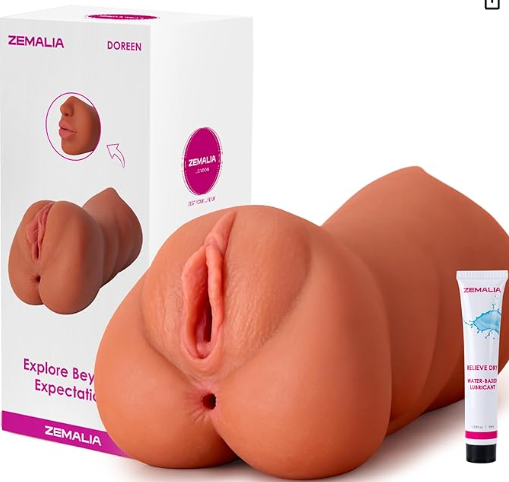 ZEMALIA 3-in-1 Realistic Male Masturbator with 3D Textured Mouth, Vagina, and Anus